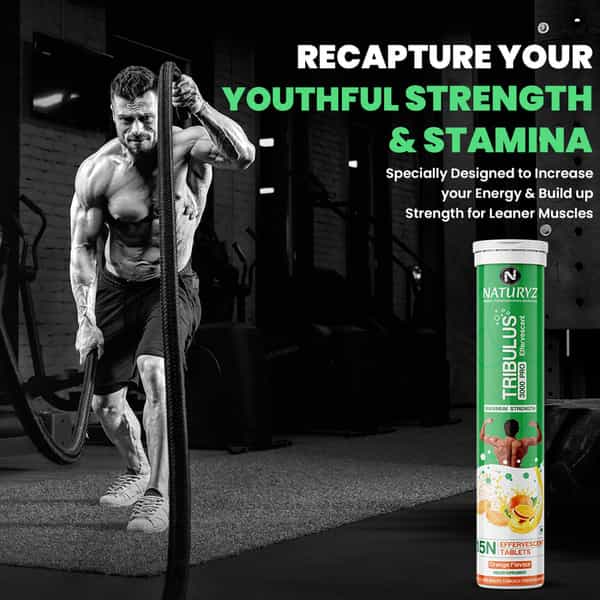 Naturyz Tribulus Terrestris 3000 Pro Gokshura | Strength | Energy & Stamina - 15 Tablets