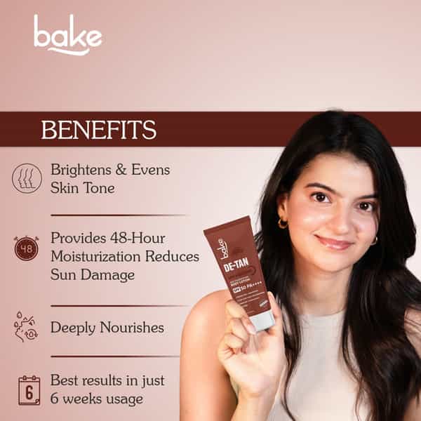Bake De-Tan Coffee Body Lotion With Kojic | Lactic & Niacinamide + Spf 50 (200Ml)
