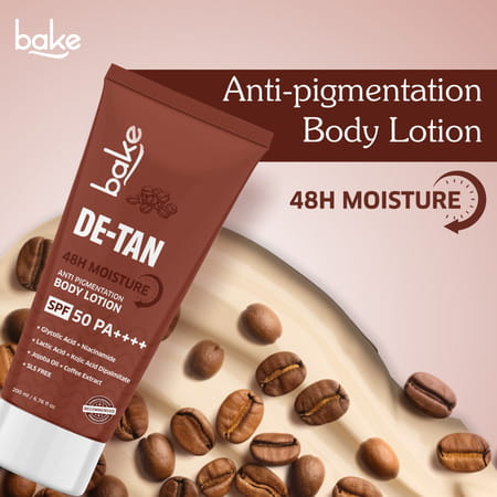 Bake De-Tan Coffee Body Lotion With Kojic | Lactic & Niacinamide + Spf 50 (200ml)