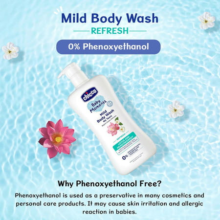 Chicco Baby Moments Mild Body Wash Refresh No Tears For Soft Skin No Tears Soap Free 0m+ 100ml