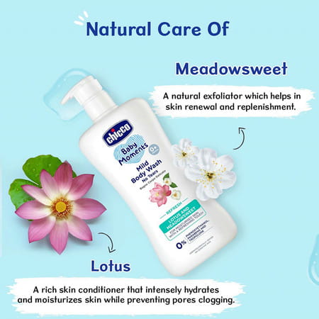 Chicco Baby Moments Mild Body Wash Refresh No Tears For Soft Skin No Tears Soap Free 0m+ 100ml