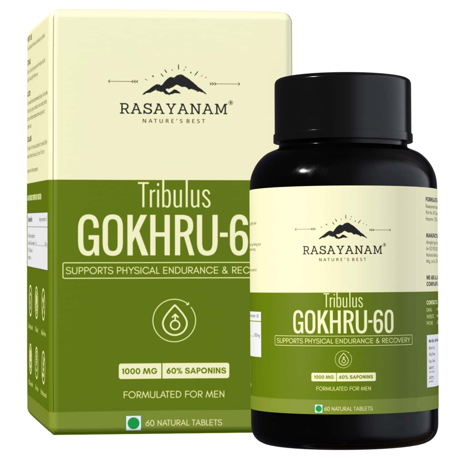 Rasayanam Gokshura 1000mg | High Saponins | Energy & Stamina Support | 60 Tablets | Pack Of 1