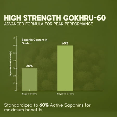 Rasayanam Gokshura 1000mg | High Saponins | Energy & Stamina Support | 60 Tablets | Pack Of 1