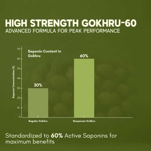 Rasayanam Gokshura 1000Mg | High Saponins | Energy & Stamina Support | 60 Tablets | Pack Of 1