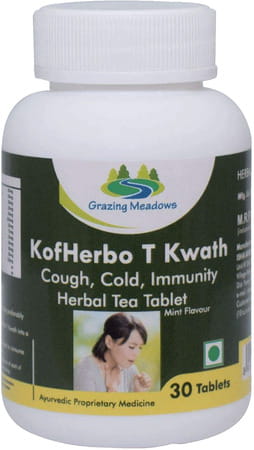 Grazing Meadows Kof Herbo Tablets Herbal Cough And Cold Relief Formula - 30 Tea Tablets