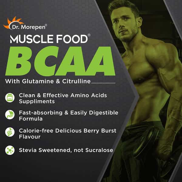 Dr. Morepen Muscle Food Bcaa For Lean Muscle & Strength Pineapple Play - 250G