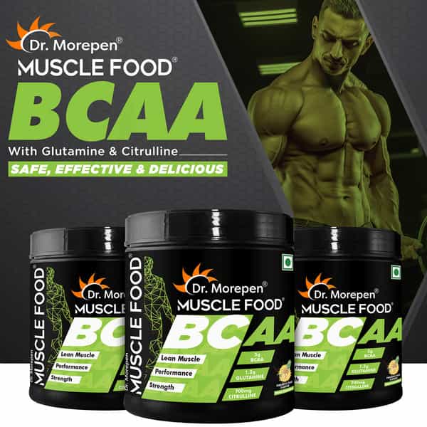 Dr. Morepen Muscle Food Bcaa For Lean Muscle & Strength Pineapple Play - 250G