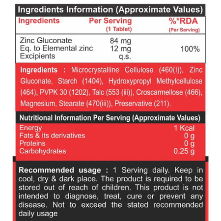 Pharmgrade Healthy Living Zinc 60tabs Red Series