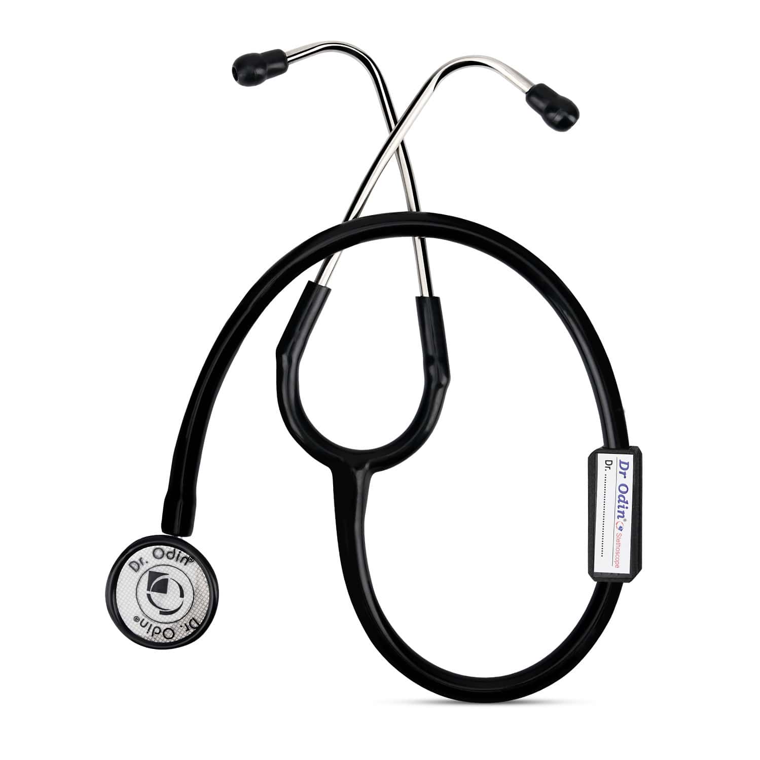 Dr. Odin Dual Head Stethoscope With Extra Diaphgram And Ear Knobs (black)