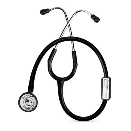 Dr. Odin Dual Head Stethoscope With Extra Diaphgram And Ear Knobs (Black)
