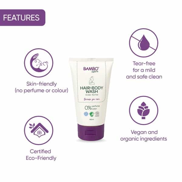 Bambo Nature Hair And Body Wash For Kids - 150Ml