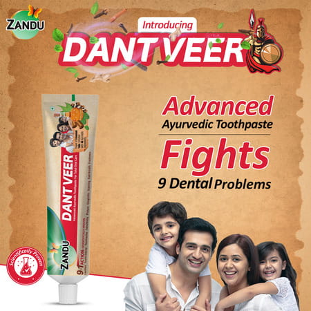 Zandu Dantveer Advanced Ayurvedic Toothpaste Fights 9 Dental Problems 100 Gm
