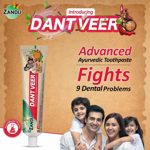 Zandu Dantveer Advanced Ayurvedic Toothpaste Fights 9 Dental Problems 100 Gm