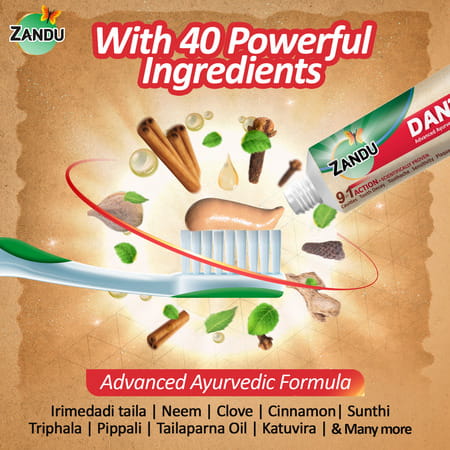Zandu Dantveer Advanced Ayurvedic Toothpaste Fights 9 Dental Problems 100 Gm