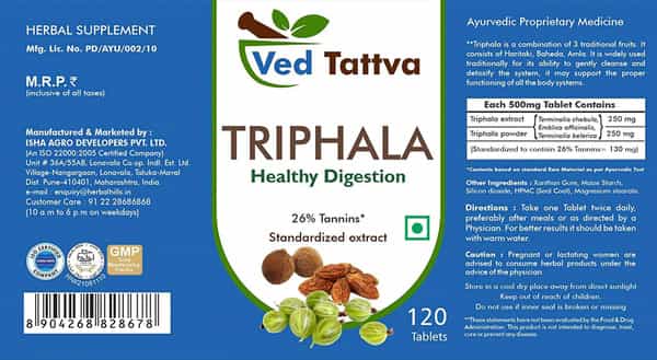 Ved Tattva Triphala 120 Tablets (Pack Of 4)
