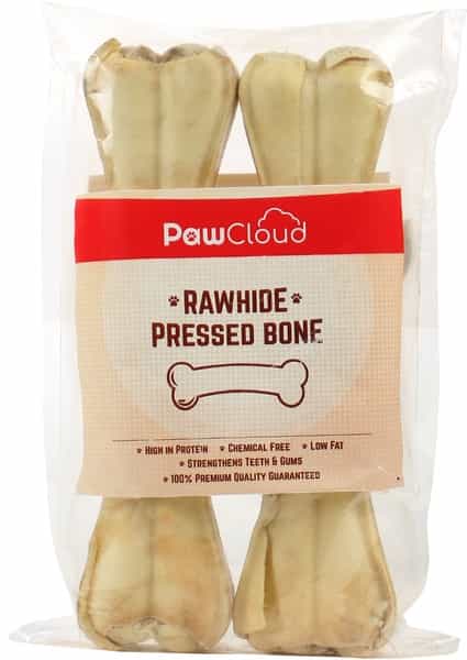 Pawcloud Rawhide Pressed Dog Bones Dog Bone Treat 8 Inches (1 Piece)