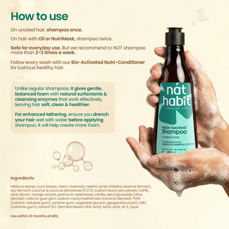 Nat Habit Natural Anti Hairfall Rosemary Shampoo For Women & Men | Sulphate & Paraben Free (250Ml)