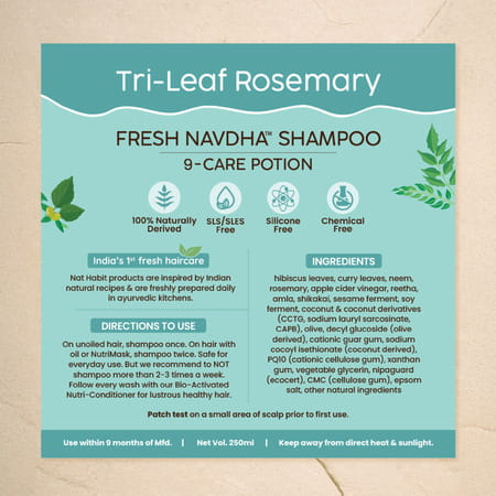 Nat Habit Natural Anti Hairfall Rosemary Shampoo For Women & Men | Sulphate & Paraben Free (250ml)