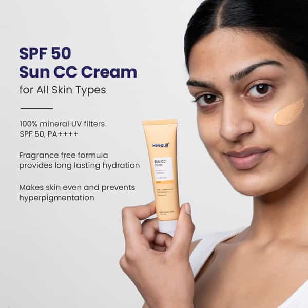 Reequil Sun Cc Cream (Vivid) Spf 50 Pa++++|100% Mineral Uv Filter|30Gm
