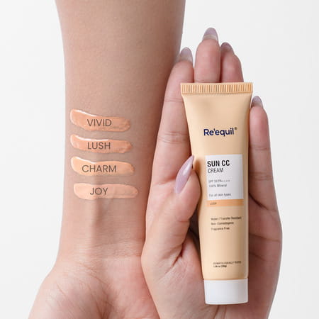 Reequil Sun Cc Cream (Vivid) Spf 50 Pa++++|100% Mineral Uv Filter|30gm