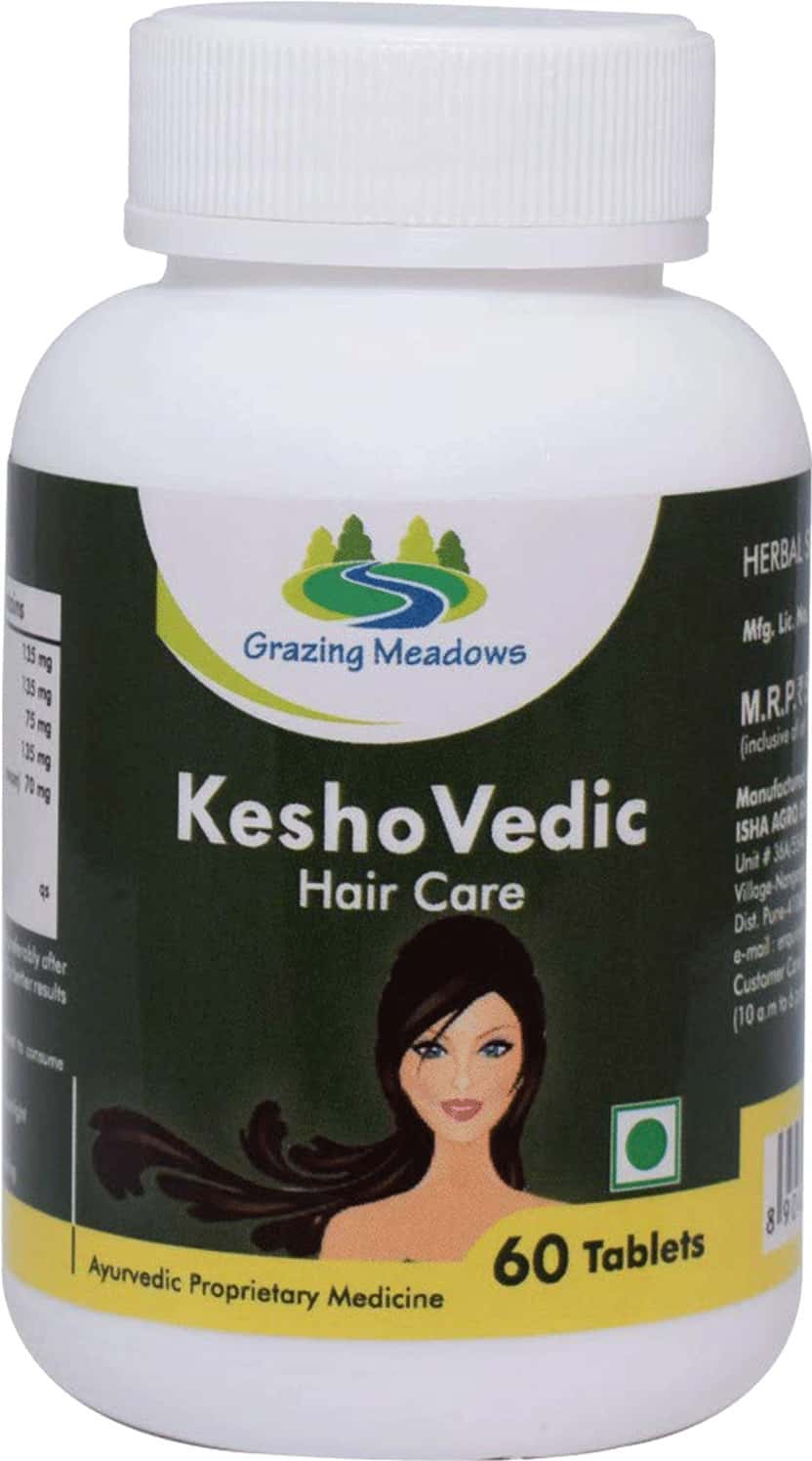 Grazing Meadows Keshovedic 60 Tablets - Ayurvedic Herbal Supplement For Hair Care (Pack Of 5)