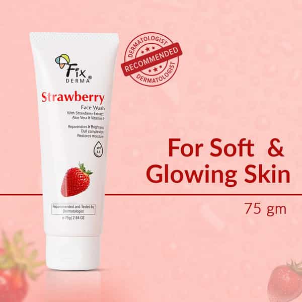 Fixderma Strawberry Face Wash With Vitamin E & Strawberry Extract - 75G