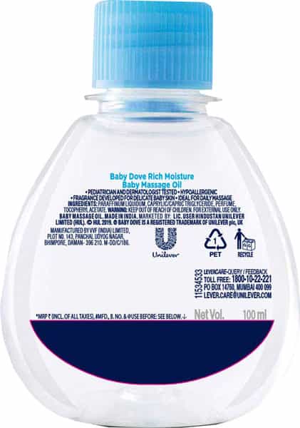 Baby Dove Rich Moisture Baby Massage Oil - 100 Ml