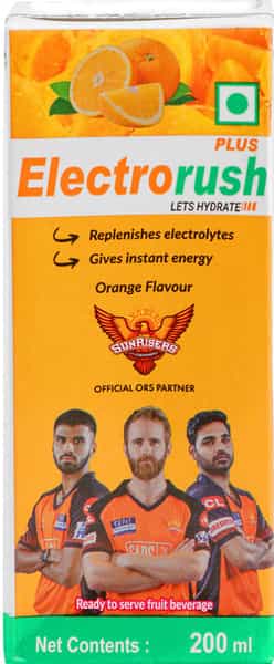 Electrorush Plus Orange Health Drink Pack Of 8 (200 Ml)