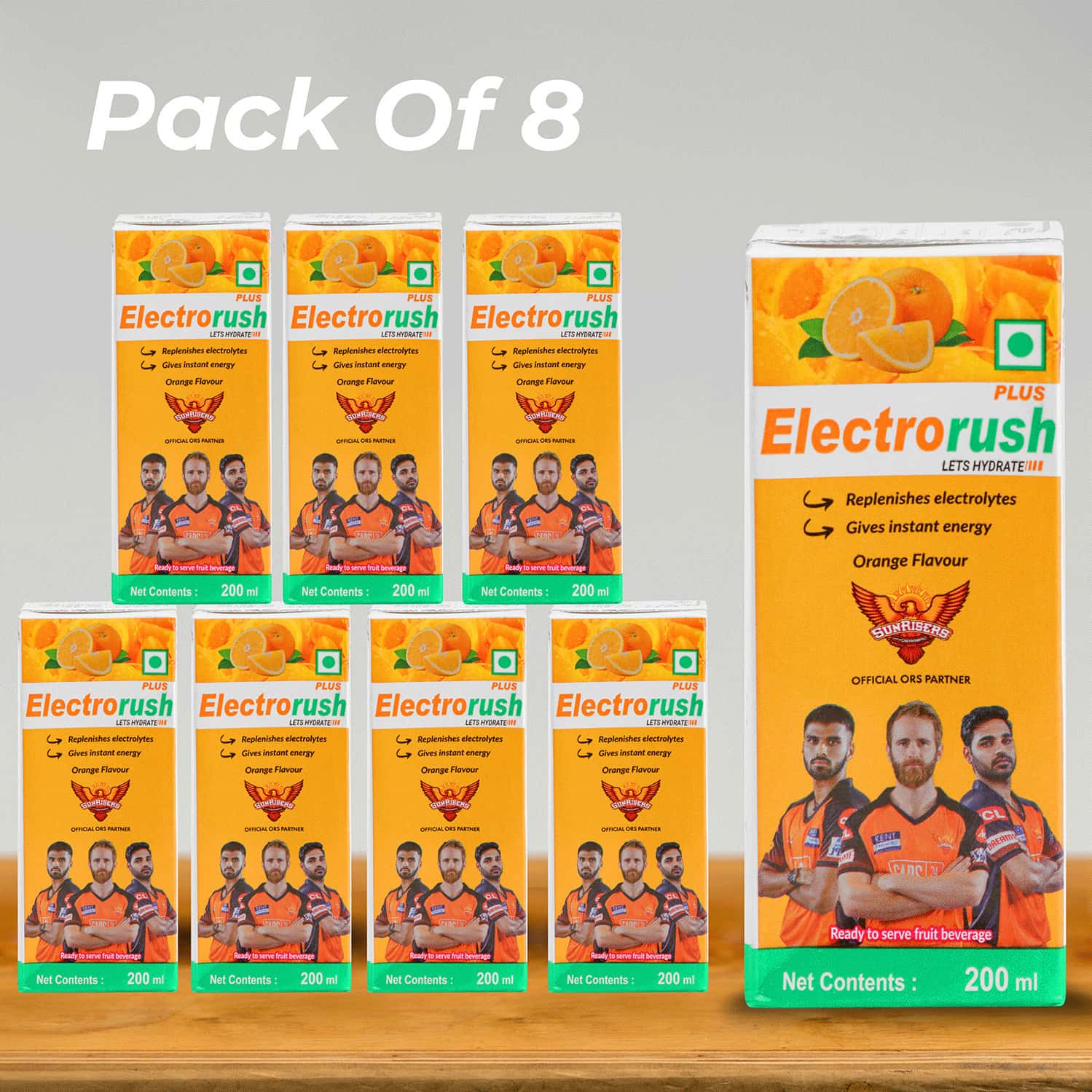 Buy ELECTRORUSH PLUS ORANGE HEALTH DRINK PACK OF 8 (200 ML) Online ...