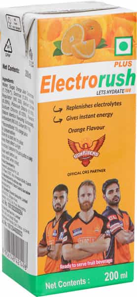 Electrorush Plus Orange Health Drink Pack Of 8 (200 Ml)
