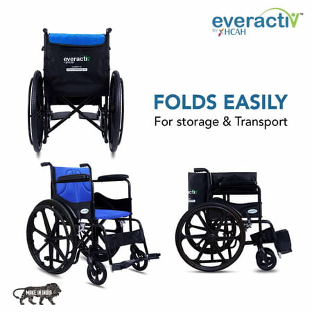 Everactiv Everyday Economy Foldable Wheelchair | Blue