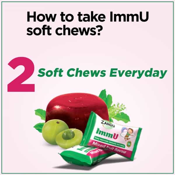 Zandu Immu Tasty Mixed Fruit Immunity Soft Chews Packet Of 60