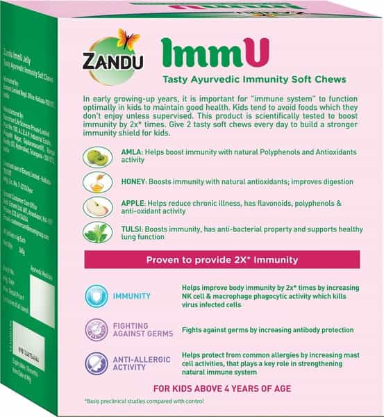 Zandu Immu Tasty Mixed Fruit Immunity Soft Chews Packet Of 60