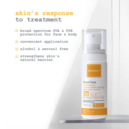 Dermacy Sunvex Invisible Sunscreen Spray | Spf 60 Pa+++ | Uva & Uvb |All Skin Types | Unisex| 60ml