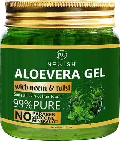 Newish Aloe Vera Gel For Face Enriched With Tulsi & Neem For Face & Skin 200gm