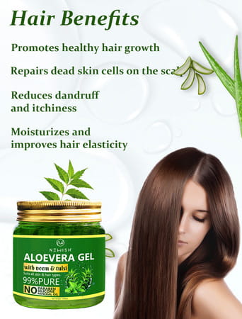 Newish Aloe Vera Gel For Face Enriched With Tulsi & Neem For Face & Skin 200gm