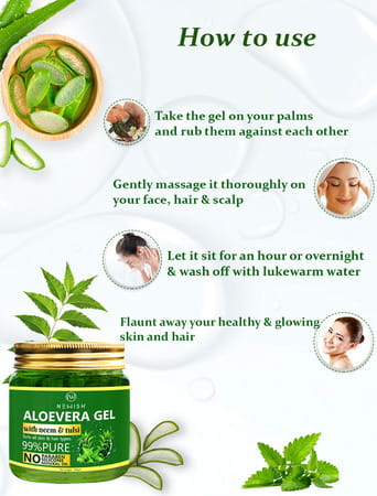 Newish Aloe Vera Gel For Face Enriched With Tulsi & Neem For Face & Skin 200gm