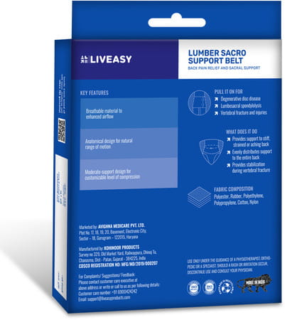 Liveasy Ortho Care Lumbar Sacro Support Belt - Xl