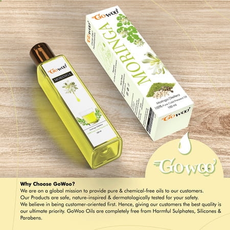 Go Woo 100% Pure Moringa Seed Oil For Hair Growth 100 Ml