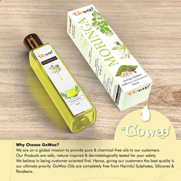 Go Woo 100% Pure Moringa Seed Oil For Hair Growth 100 Ml