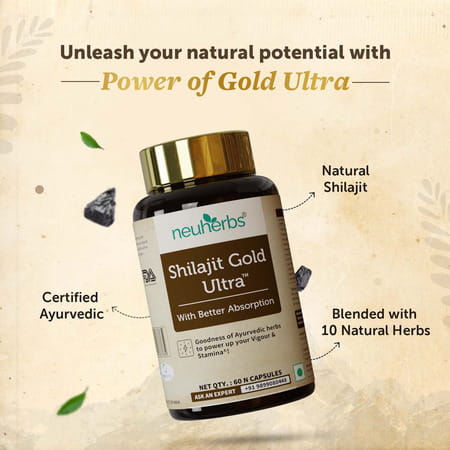 Neuherbs Shilajit Gold Ultra 60 Tablets With Better Absorption For Strength | Stamina & Energy