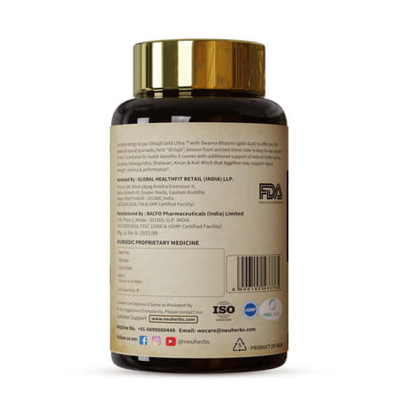 Neuherbs Shilajit Gold Ultra 60 Tablets With Better Absorption For Strength | Stamina & Energy