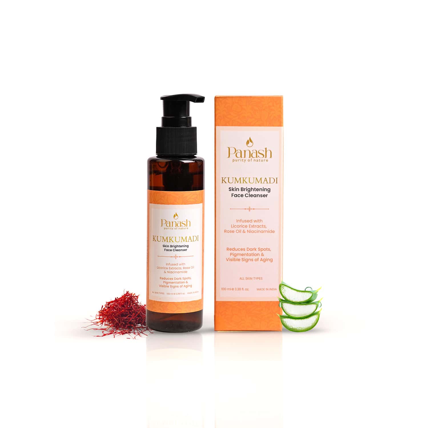 Panash Kumkumadi Skin Brightening Face Cleanser 100 Ml