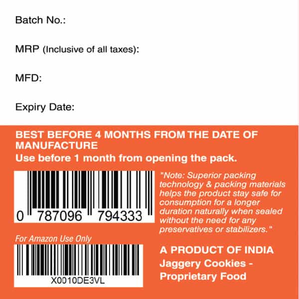 Early Foods Pack Of 6 - Jowar Almond Jaggery Cookies