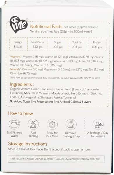 &Me Pcos Pcod Tea For Hormonal Balance Weight Management (Lavender Chamomile )- 30 Tea Bags