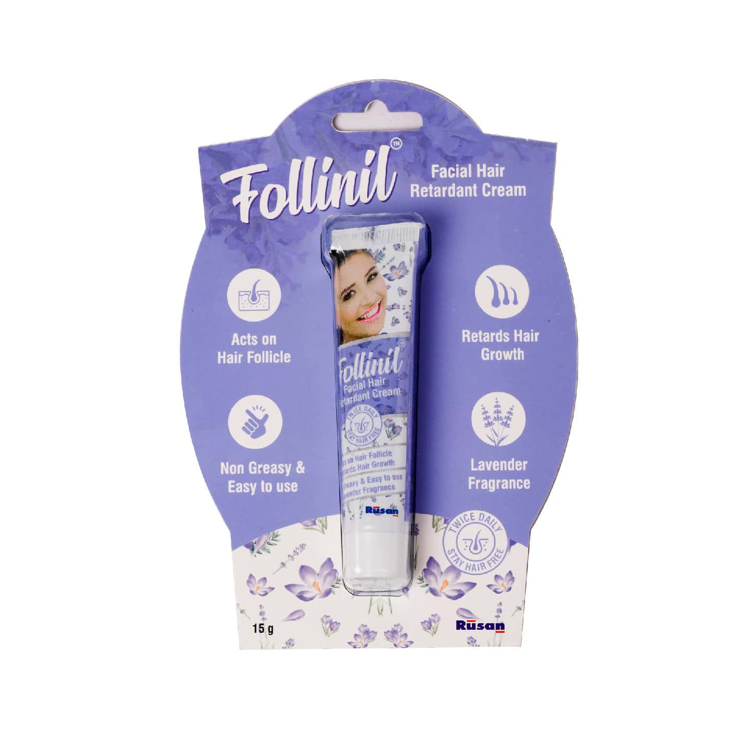 Rusan Follinil Facial Hair Retardant Cream - 15g