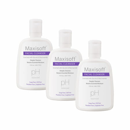 Maxisoft Facial Cleanser All Skin Types Paraben-Free| Ph Balanced - 125 Ml Of Pack 3