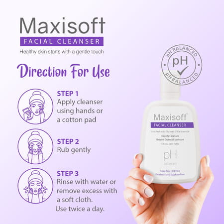 Maxisoft Facial Cleanser All Skin Types Paraben-Free| Ph Balanced - 125 Ml Of Pack 3