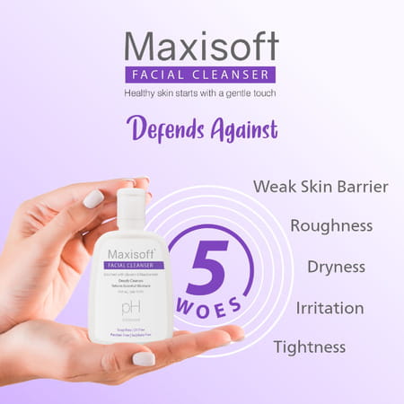 Maxisoft Facial Cleanser All Skin Types Paraben-Free| Ph Balanced - 125 Ml Of Pack 3
