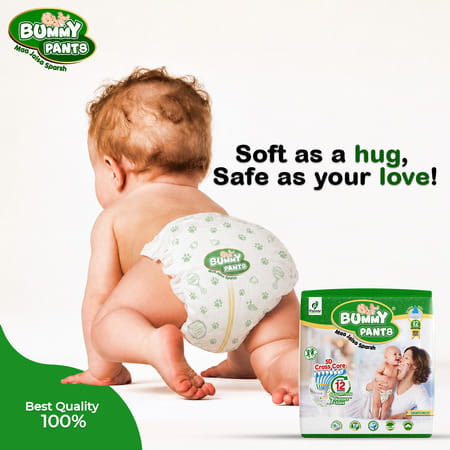 Bummy Pants Baby Diaper - Nb | Ultra Dry Comfort | 360 Protection | 12Hr Absorption - (3 X 80Pcs)